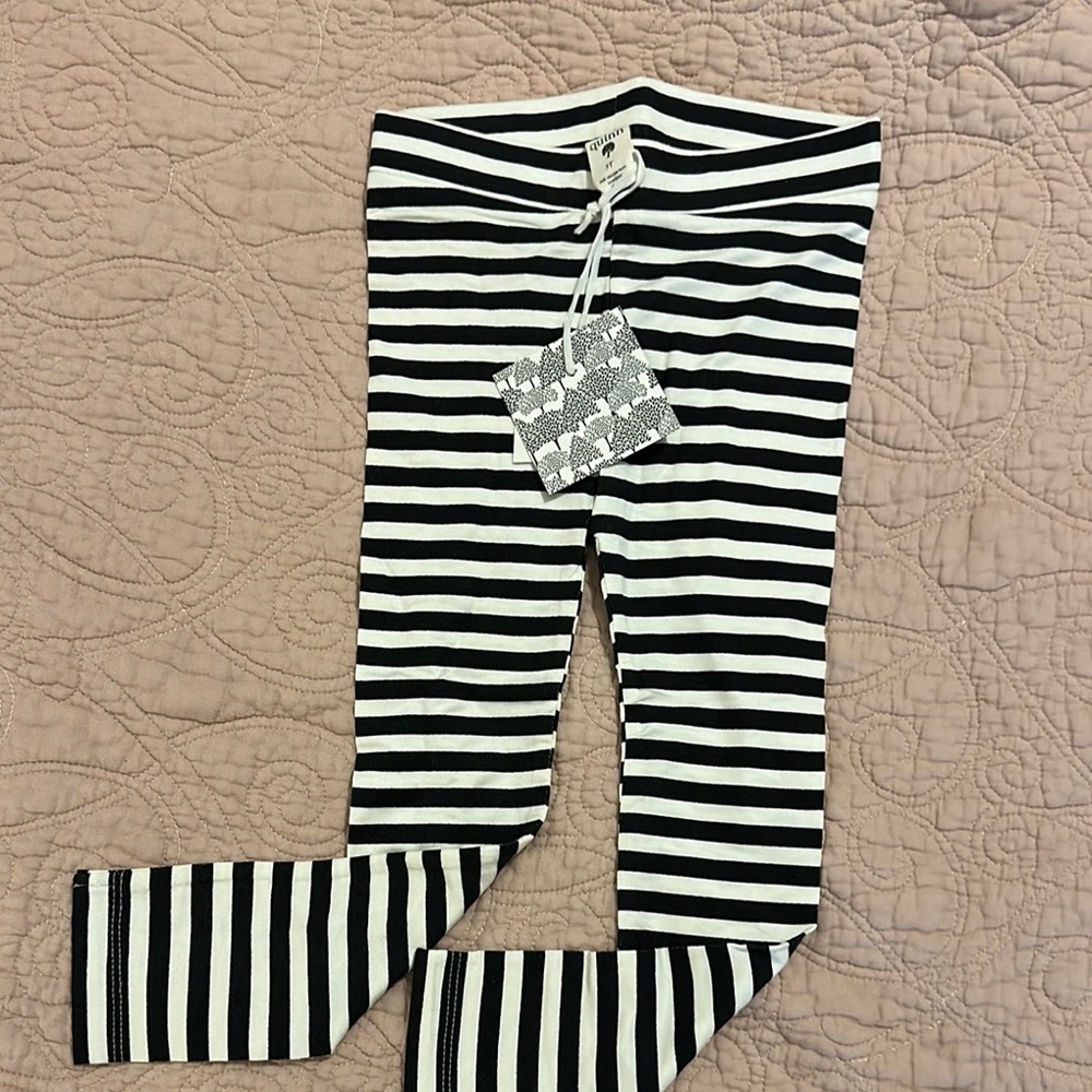 Kate Quinn Black and White Striped Leggings